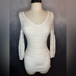 White House Black Market Ivory Knit Sweater – Size M